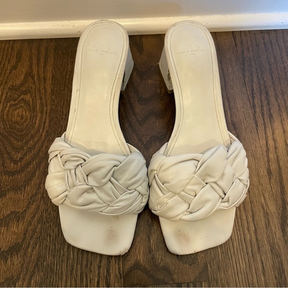 Marc Fisher Cerita white slip on heeled sandal - Picture 9 of 10